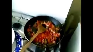 Desi bhabhi gargling while cooking