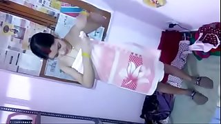 Indian Desi Girl switching clothes in home recorded by her brother