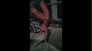 Tamil young married couple grouped encoxada and hand job in bus while travelling for honeymoon